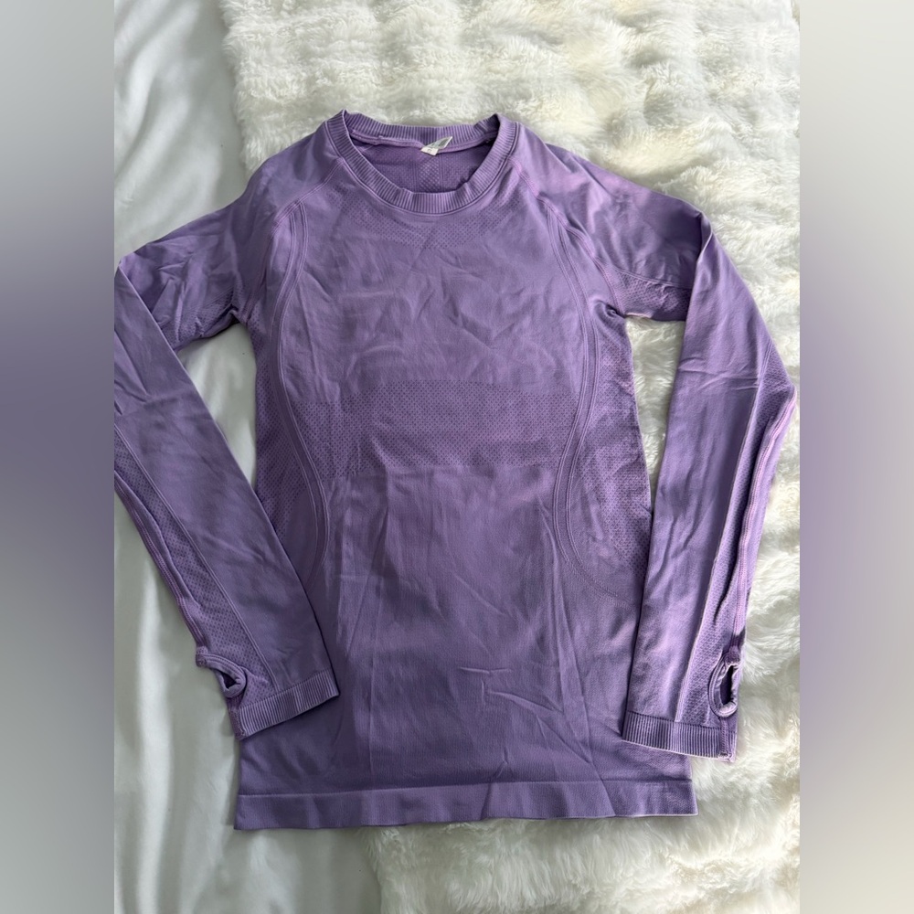 Purple Long Sleeve Athletic Dry-Fit Top